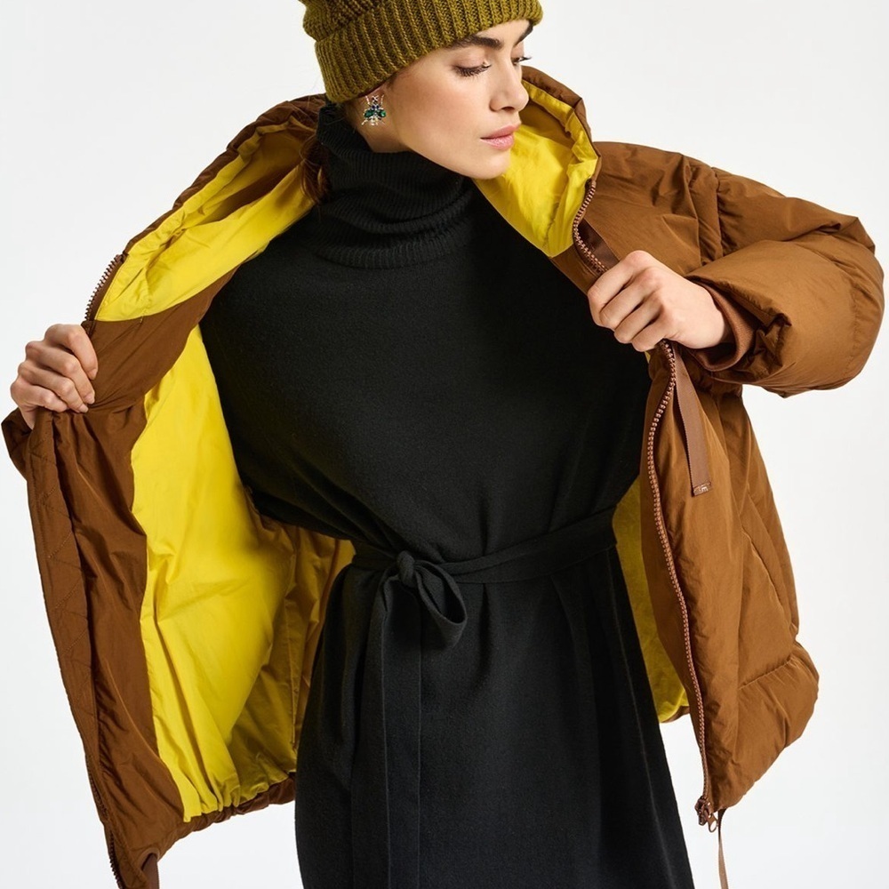 Essentiel antwerp brown and yellow chameleon puffer jacket - Picture 6 of 16